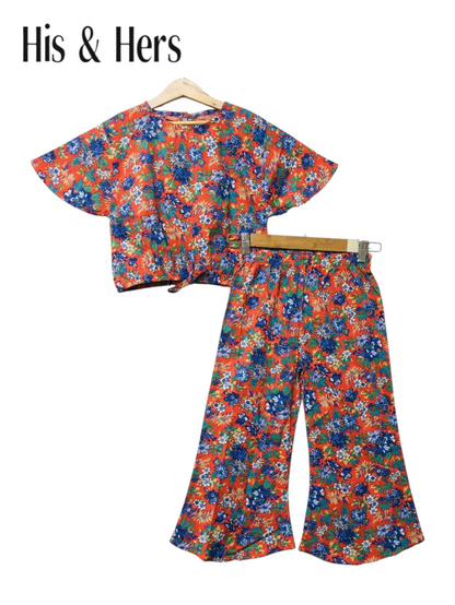 Tropical Floral Print Skate Fish Girls 404