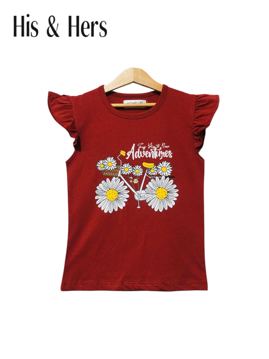 Adventures Mahroon T-Shirt Girls