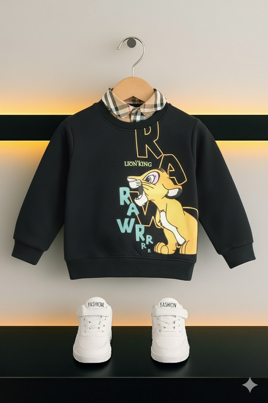 Lion King Black Double Sweatshirt Boys 434