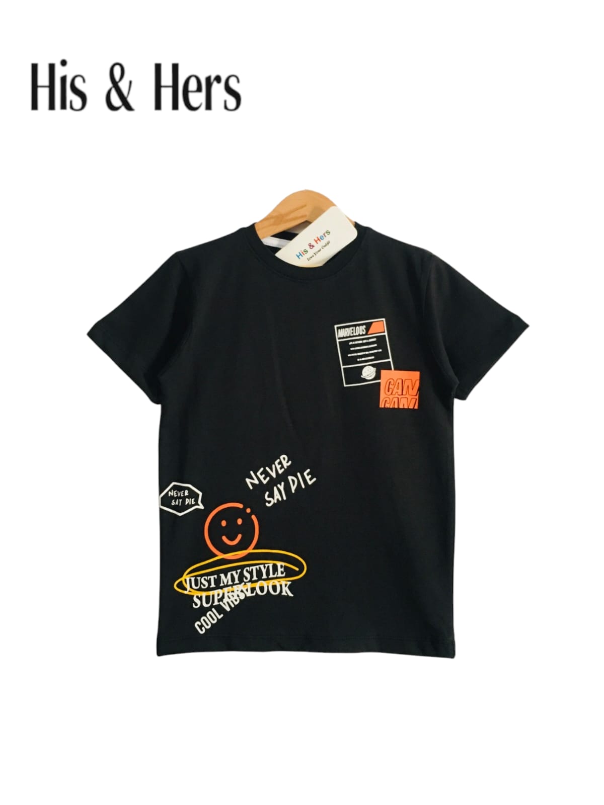 Just My Style Kid's Black T-Shirt Boys 105