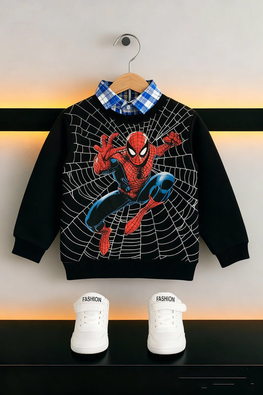 Spiderman Black Double Sweatshirt Boys 515
