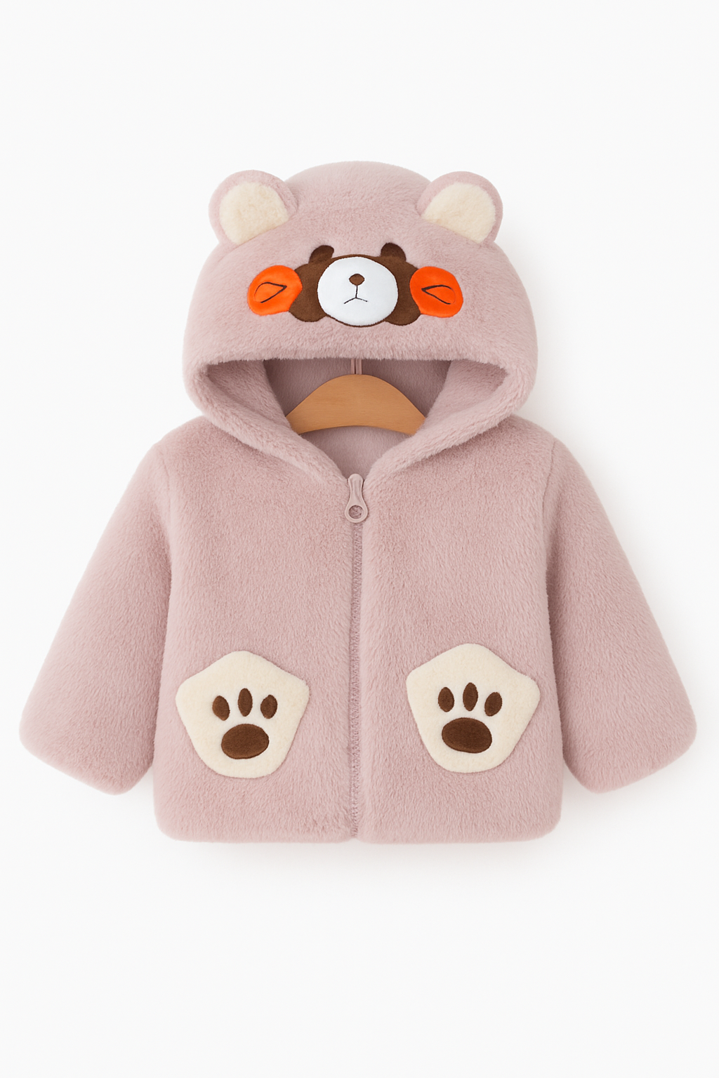 Pink Furry Bear Hoodie Jacket 139