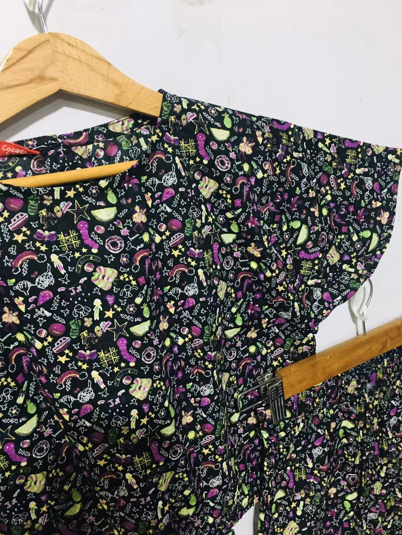 Colorful Doodles All Over Print Skate Fish Girls 243