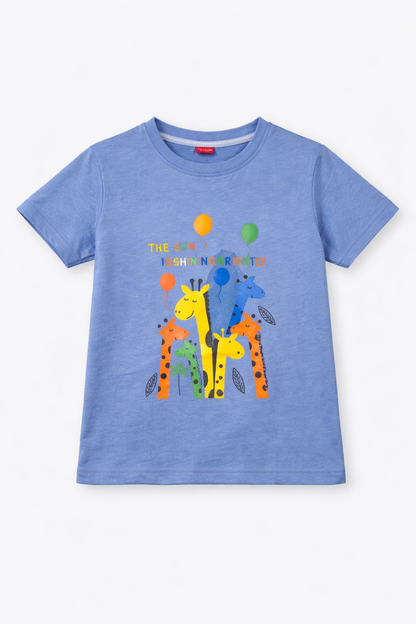 Giraffes Printed Purple T-Shirt 233