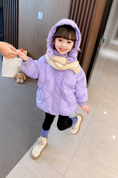 Purple  Star Stitch Puffer Jacket