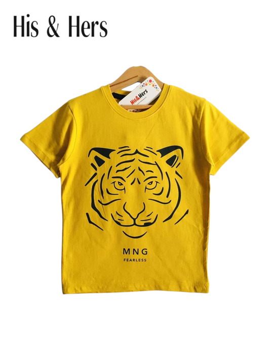 Tiger Print Mustard Yellow T-Shirt Boys 109