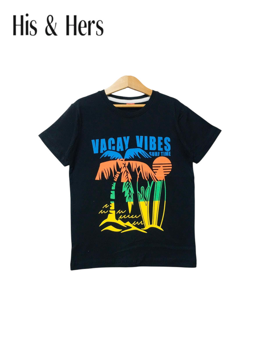 VACAY VIBES Black T-Shirt Boys