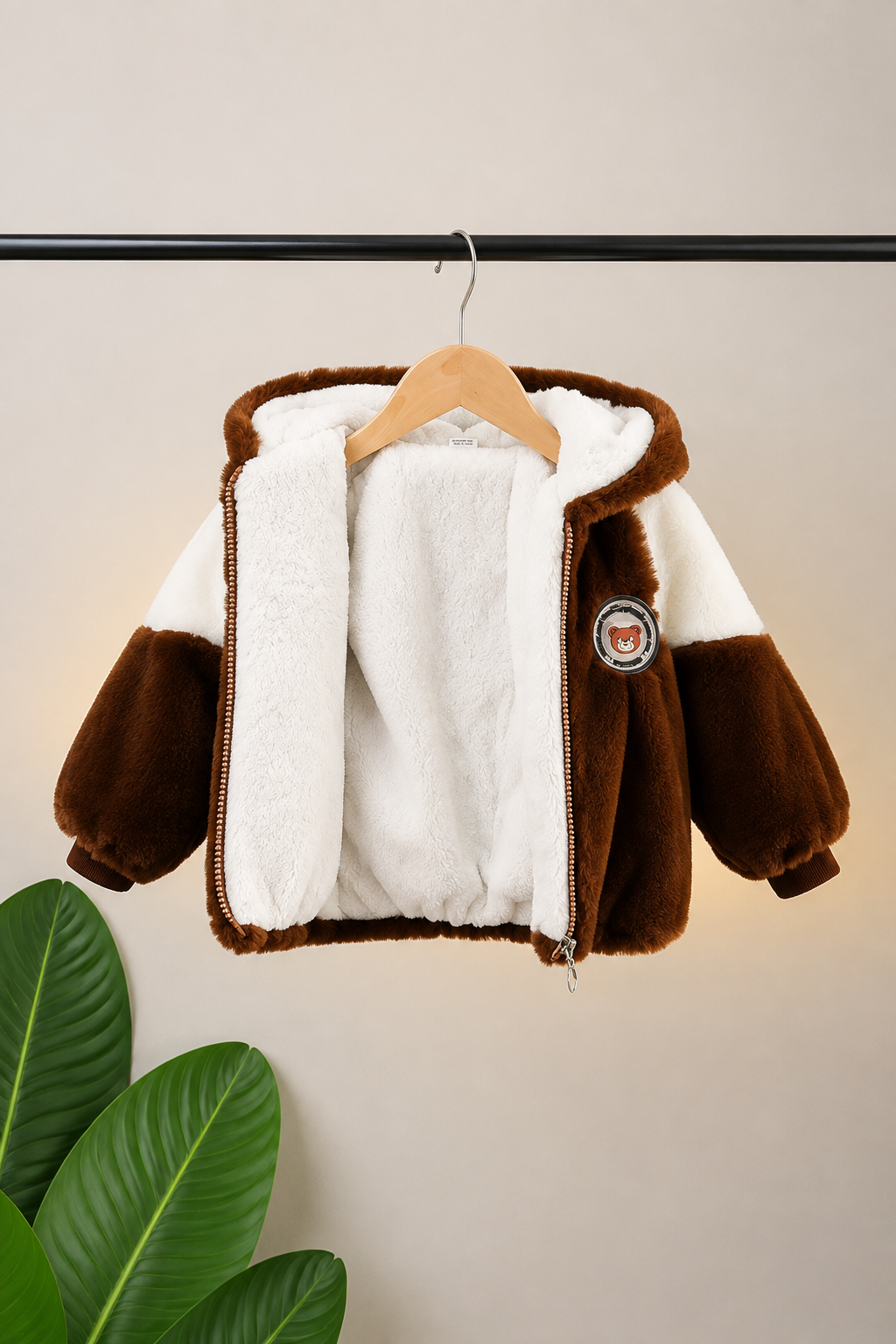 Theodore Plush Bear Jacket – Chocolate Brown 115