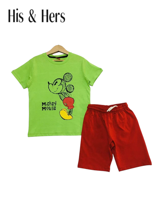 Mickey Mouse Green Nicker Suit Boys
