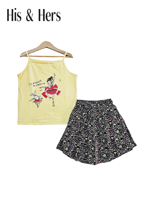 Ballerina Light Yellow Top&Skirt Set 221